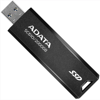 SSD extern ADATA SC610, 2 TB, USB 3.2 Gen 2, negru