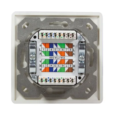 PRIZA RJ-45 aplicabila cu 2 iesiri LOGILINK pt. cablu FTP, Cat6A,RJ-45 (M) x 2, ecranat, plastic cu metal, pure white, 1 buc, "NP0021"