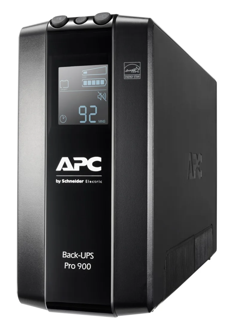 UPS APC "Back-UPS", Line int., mini Tower, AVR, IEC x 6, display LCD, back-up 11 - 20 min. "BR900MI" (timbru verde 11 lei)
