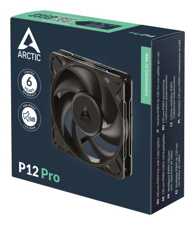 Ventilator Arctic "P12 Pro", 120mm, 600 - 3000 RPM, FDB, 77 cfm, 4pin PWM, negru, "ACFAN00305A" (timbru verde 0.18lei) - 4895265000072