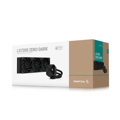 COOLER DeepCool "LS720S Zero Dark",lichid, skt. Intel LGA1700/1200/115x,AMD AM5/AM4,radiator aluminiu,3100 rpm,3x120mm,500-2500 rpm,4-pin PWM, LED alb, negru "R-LS720-BKNNMM-G-1" (timbru verde 2 lei)