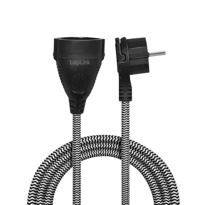 PRELUNGITOR LOGILINK, Schuko x 1, conectare prin Schuko (T), cablu 3 m, 16 A, fara protectie, negru, "LPS104" (timbru verde 0.18 lei)