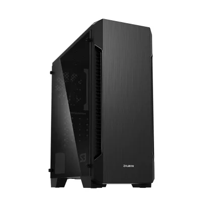 CARCASA Zalman "S3 TG", middle tower, gaming, fara sursa, suporta 8xfan, 3xfan inclus, PSU shroud, USB 3.1 gen1 x 1, USB 2.0 x 2, audio+mic, 7 sloturi expansiune, negru, "S3 TG" (timbru verde 0.24lei)