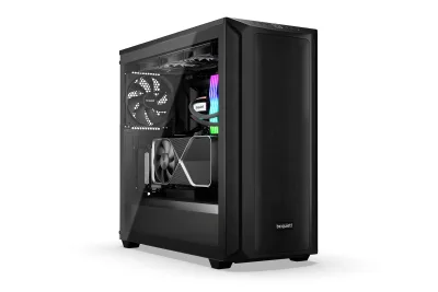 CARCASA be quiet! "SHADOW BASE 800", Middle Tower, ATX, fara sursa, 3xfan,USB 3.2 gen 1x2,USB Type-C x 1,audio+mic,PSU shroud, 7 sloturi expansiune, iluminare , negru, "BGW60" (timbru verde 0.32lei)