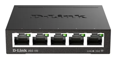 SWITCH D-LINK  5 porturi Gigabit. carcasa metalica, "DGS-105" (timbru verde 2 lei)