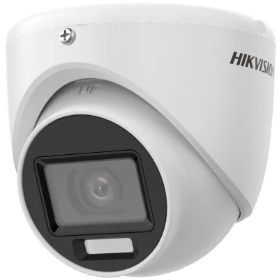 Camera de supraveghere Turret 4K Hikvision DS-2CE76U0T-LMF(2.8MM), lentila fixa 2.8mm, iluminare min: 0.01 Lux @ (F1.6, AGC ON), 0 Lux cu lumina alba: 20m, IR 30m, iesire TVI/AHD/CVI/CVBS, alimentare: 12 VDC ± 25%, 0.38 A, max. 4.6 W, protectie: IP67,