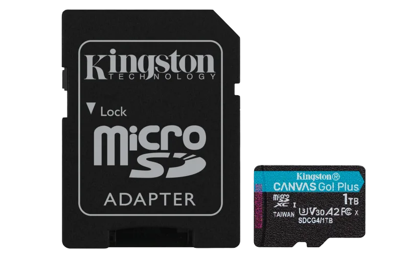 Card de memorie Kingston Canvas Go Plus Micro-SDXC, 1 TB, Clasa 10 + Adaptor