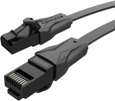 Patch cord UTP Vention, Cat. 5e, RJ-45 (T) la RJ-45 (T), 10m, AWG 26, 1000Mbps, negru "IABBL" (timbru verde 0.08 lei) - 6922794781450