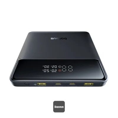 POWER BANK Baseus Blade H1, 20000mAh, PD 100W, ultra thin, 2 x USB; 2 x USB Type-C, display digital pt. status baterie, total 5A, include cablu USB Type-C la USB Type-C, negru, "P10021604123-00" (timbru verde 0.98 lei) - 6932172682446