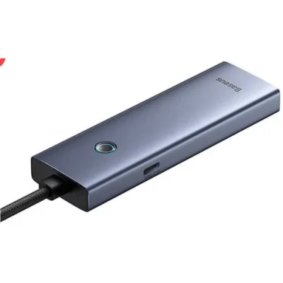 HUB extern Baseus UltraJoy 4 in 1, input USB, output USB Type-C, USB3.0 x 4, lungime cablu 50 cm, gri "B0005280B811-01" (timbru verde 0.18 lei) - 6932172653262