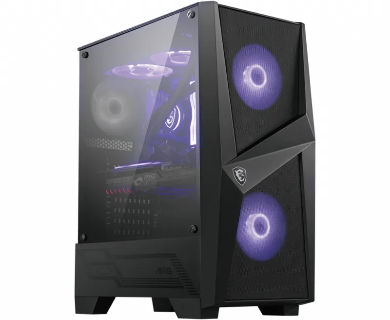 CARCASA MSI Middle Tower, ATX, "MAG FORGE 100M", fara sursa, sticla securizata, fan x 3, USB 3.2 gen 1 x 2, Jack 3.5 mm x 2, mesh pt. filtrare praf, negru, "MAG FORGE 100M" (timbru verde 0.24 lei)