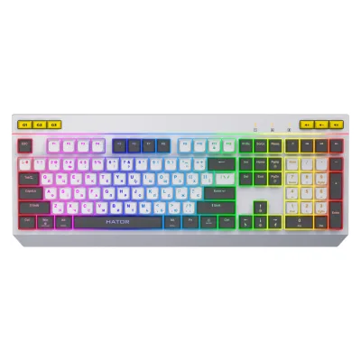 Tastatura HATOR Icefall, RGB, USB, Alb