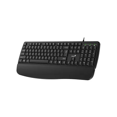TASTATURA GENIUS USB, multimedia, 104 taste + 12 taste multimedia, design ergonomic, Palm rest, USB, negru, "KB-123" "31300021400"  (timbru verde 0.8 lei)