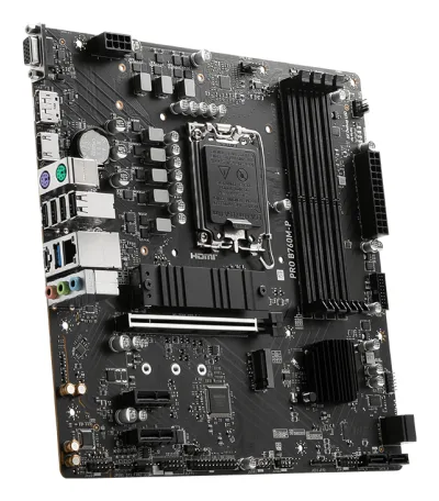 MSI PRO B760M-P, mATX, LGA 1700,  DDR5 6800, 1x PCIe x16 slots, 2x M.2 slots, 1x HDMI, 1x DP, 1x VGA, 1x USB 3.2 Gen 2 Type-C, 1x USB 3.2 Gen 1, 4x USB 2.0, 7.1, 1Gbps LAN, 3Y "PRO_B760M-P"
