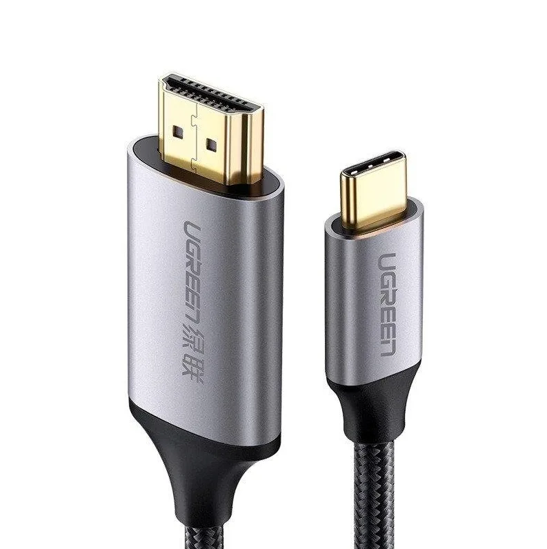 CABLU video Ugreen, "MM142" USB Type-C (T) la HDMI (T), rezolutie maxima 4K UHD (3840 x 2160) la 60 Hz, 1.5m, braided, negru "50570" (timbru verde 0.8 lei) - 6957303855704