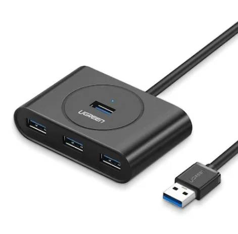 HUB extern Ugreen, "CR113" porturi USB: USB 3.0 x 4, conectare prin USB 3.0, lungime 0.5 m, negru, "20290" (timbru verde 0.8 lei) - 6957303822904