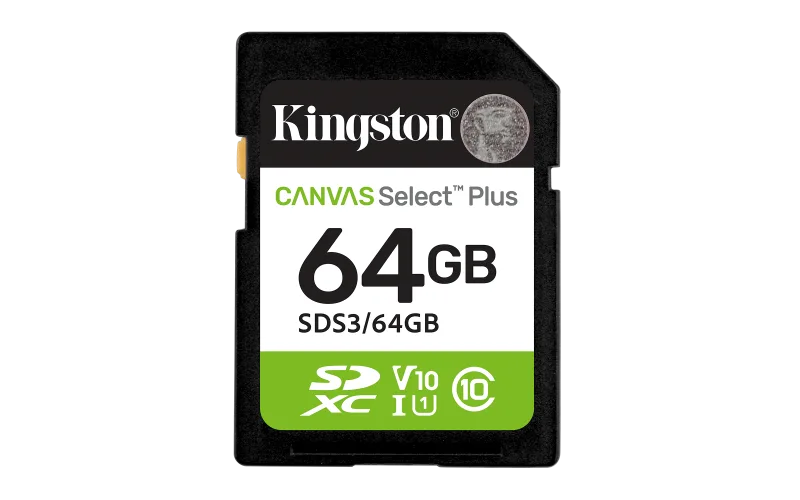 Card de memorie Kingston Canvas Select Plus Gen3 SDXC, 64 GB, Clasa 10