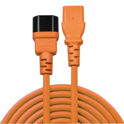 Cablu Lindy C14 to C13, lungime 0.5m, material cablu H05-VVF 3G 0.75mm, 3 fire, Connector A: IEC C14, Connector B: IEC C13, portocaliu