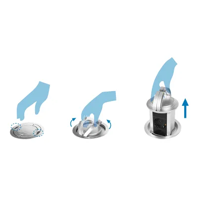PRELUNGITOR LOGILINK, mecanism ridicare/coborare, indicator LED, Schuko x 3, 230 V/16 A 3500 W max, cablu 3G 1.5mm2, 1.8 m, argintiu/negru/alb "LPS235A" (include TV 0.18lei)