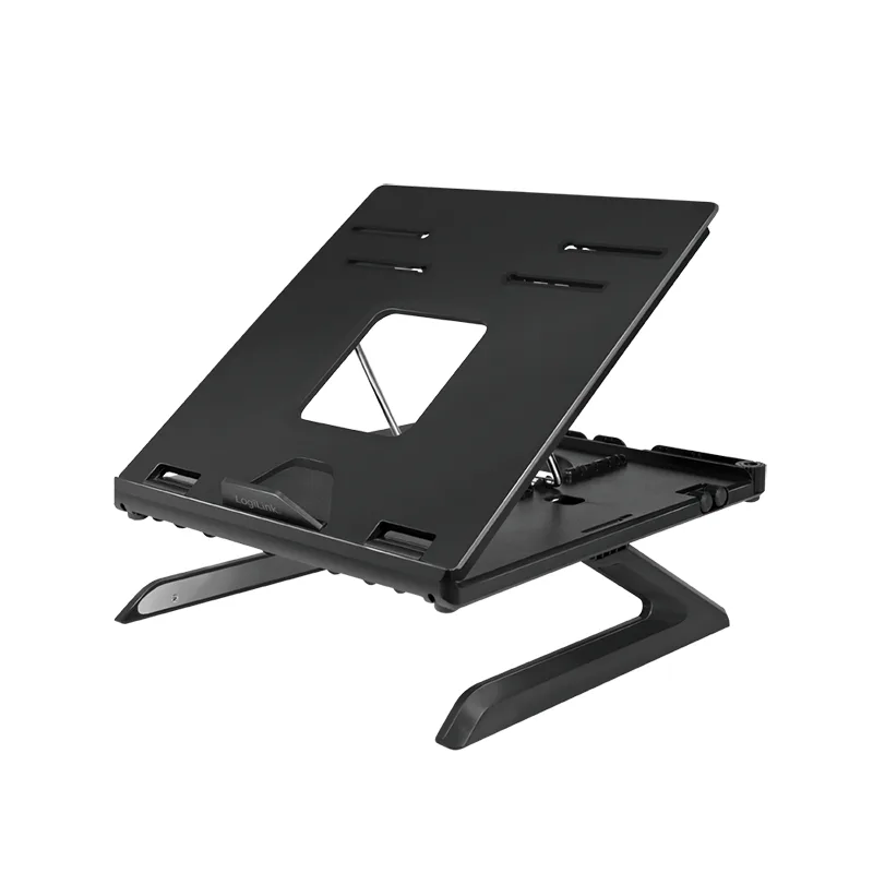 SUPORT de birou LOGILINK pt. notebook, 9 pozitii, holder pt. smartphone, suporta dimensiuni 10-15.6", pliabil, negru, "AA0133"
