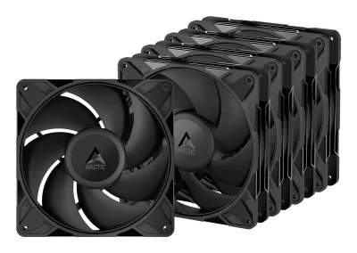Set 5 ventilatoare Arctic "P14 Pro PST - 5 Pack", 140mm, 600 - 3000 RPM, FDB, 110 cfm, 4-Pin Fan Plug + 4-Pin Socket, lungime cablu 400 mm + 80 mm Daisy-Chain, negru, "ACFAN00319A" (timbru verde 0.9lei) - 4895265000430