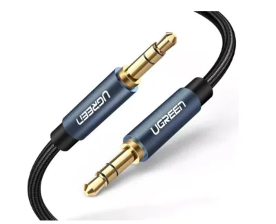 CABLU audio Ugreen, "AV112" stereo (3.5 mm jack T/T), conectori auriti, 1.5m, braided, albastru "10686" (timbru verde 0.18 lei) - 6957303816866