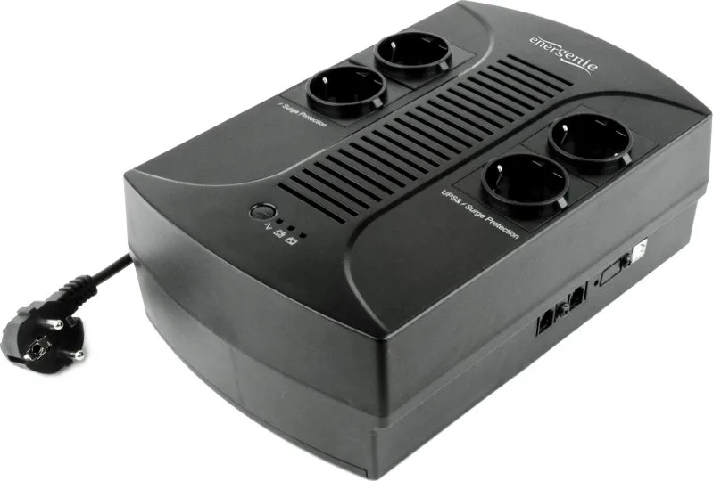 UPS GEMBIRD Line Interactive,   650VA/ 390W, AVR, 4 x socket Schuko, indicatie status cu LED, 1 baterie 12V/7Ah, Backup:pana la 10 - 30 min.,incarcare: pana la 8h "EG-UPS-001"i)  (timbru verde 4 lei)