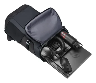 RUCSAC ASUS, pt. notebook de max 17 inch, 2 compartimente, buzunar frontal | buzunar lateral x 2, 930 g, poliester, negru, "90XB06L0-BBP000"