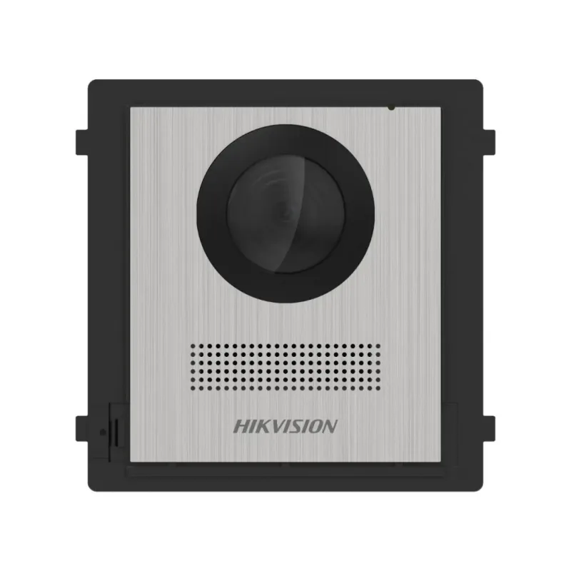 Post videointerfon de exterior pentru blocuri Hikvision DS-KD8003-IME1 (B)NS  2MP HD Camera, Fish eye, IR Supplement, RAM 256 MB,2 lock relays, 4-ch alarm input,Wired network 10/100 Mbps self-adaptive Ethernet, Network interface 1 RJ45, 12 VDC Power