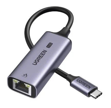 ADAPTOR RETEA Ugreen, "CM648" USB Type-C to 2.5G RJ-45 LAN Adapter, LED, metalic, gri "25052" (timbru verde 0.18 lei)  - 6941876220526