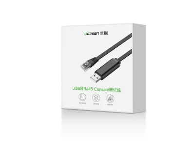 CABLU USB Ugreen adaptor, "CM204" cablu consola USB 2.0 (T) la RJ-45(T), 1.5m, negru, "50773" (timbru verde 0.08 lei) - 6957303857739