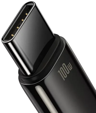 Cablu alimentare si date Baseus, Fast Charging Data Cable pt. smartphone, USB la USB Type-C (T), 100W, 480Mbps, aliaj zinc, braided(nylon), 2m, negru