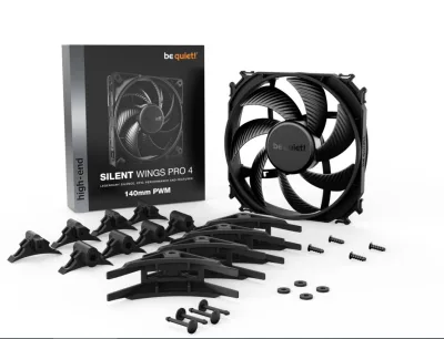 Ventilator be quiet "SILENT WINGS 4 PWM HS", 120mm, 2500 rpm, Fluid Dynamic Bearing, 4-pin PWM, "BL115" (timbru verde 0.18 lei)