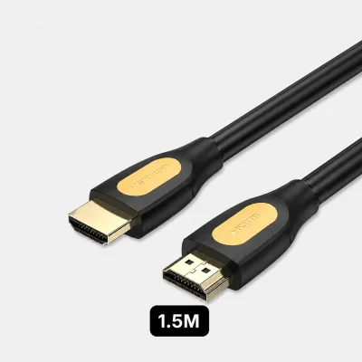 Cablu video Vention, HDMI (T) la HDMI (T), 1.5m, rezolutie 4K la 60Hz, conectori auriti, negru-galben, "ALIBG" (timbru verde 0.08 lei) - 6922794766921