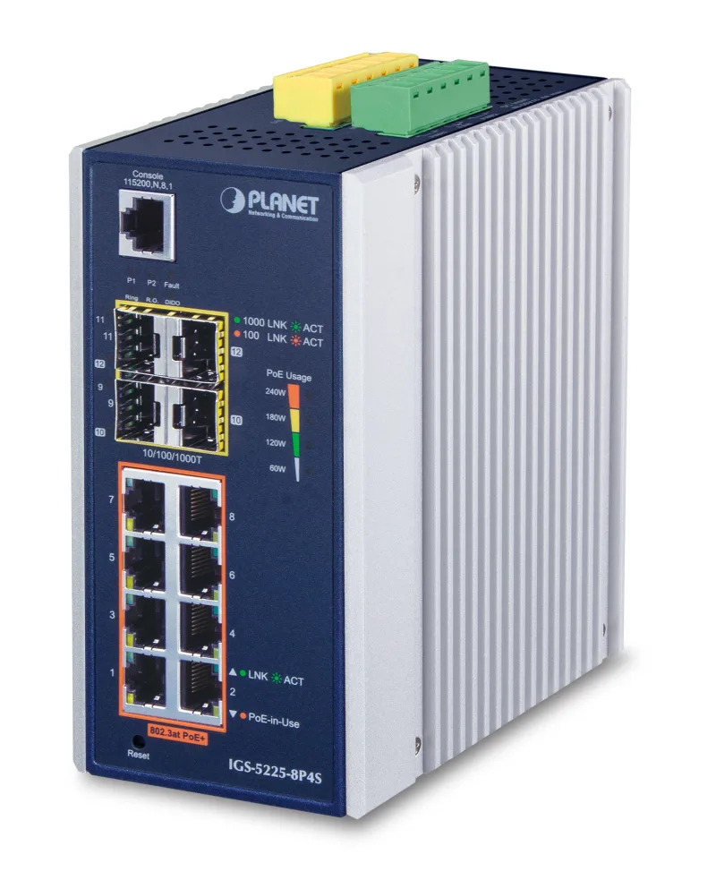 NET SWITCH 8PORT 1000M/IGS-5225-8P4S PLANET "IGS-5225-8P4S" (timbru verde 2 lei)