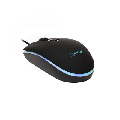 Kit Wired tastatura si mouse SPACER SPGK-INVICTUS, taste numerice, Negru