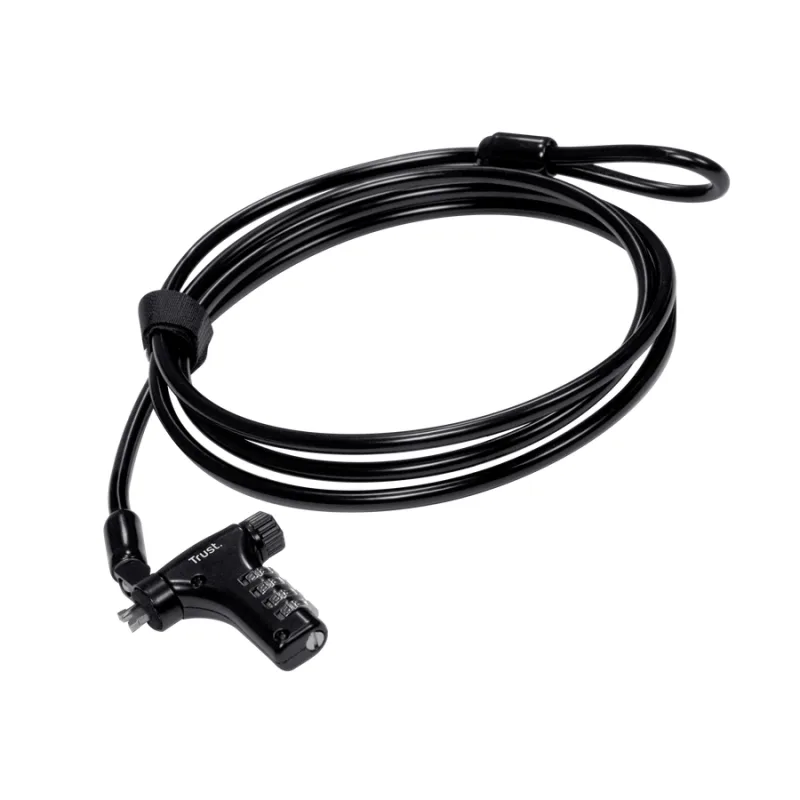 Cablu de securitate laptop Trust, lungime cablu 180 cm, negru