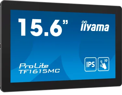 Monitor cu ecran tactil, Iiyama ProLite TF1615MC-B1, FHD, IPS /VGA HDMI DP/IP65, 16", Negru "TF1615MC-B1" (timbru verde 7 lei)