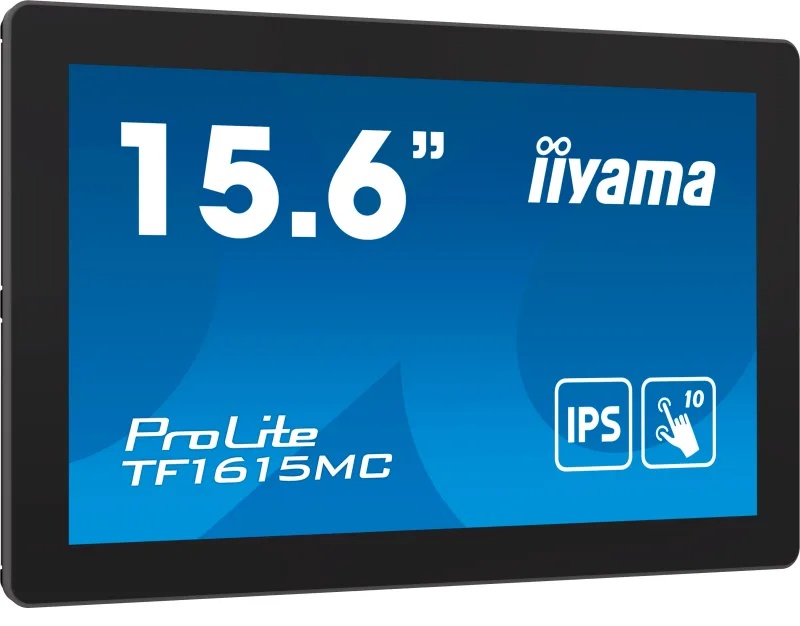 Monitor cu ecran tactil, Iiyama ProLite TF1615MC-B1, FHD, IPS /VGA HDMI DP/IP65, 16", Negru "TF1615MC-B1" (timbru verde 7 lei)