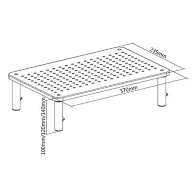 MASA Gembird, pt TV/monitor/notebook, max 20 Kg, inaltime 100/120/140, dimensiune, 370x235x120mm, rectangular, black, "MS-TABLE-01"