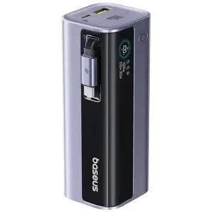 POWER BANK Baseus EnerGeek GR11, 10000mAh, 100W, 2 x USB Type-C, 1 x USB, cablu integrat USB Type-C, display, gri, "E0027A01" (timbru verde 0.98 lei) - 6932172691752