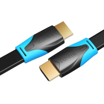 Cablu video Vention, HDMI(T) la HDMI(T), 1m, rezolutie maxima 4K la 60Hz, conectori auriti, cupru, plat, invelis PVC, negru, "VAA-B02-L100" (timbru verde 0.18lei) - 6922794716452