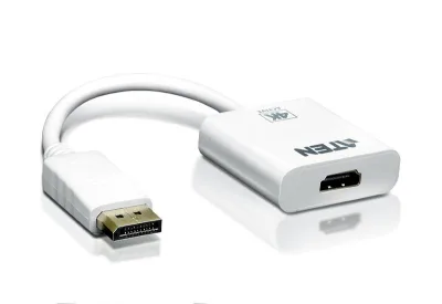 Adaptor ATEN VC986-AT. Conector 1: DisplayPort, Conector 2: HDMI, Conector 1 gen: Tată. Greutate: 100 g, Lățime: 45 mm, Adâncime: 180 mm. Lăţime de ambalaj: 19 mm, Adâncimea de ambalaj: 120 mm, Înălţime de ambalaj: 212 mm. Cantitate per ambalaj: 1 buc..