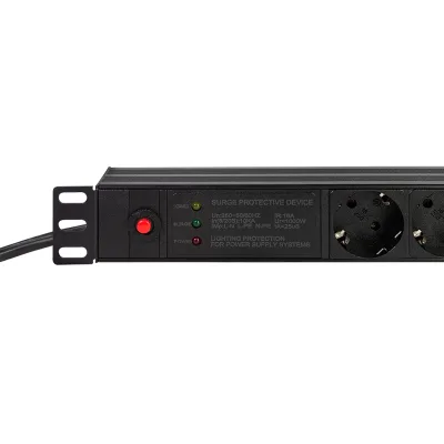PDU LOGILINK 1U pt. rack 19 inch, 7 prize Schuko, intrare Schuko, max 16 A, ON/OFF, prot. suprasarcina, filtru de linie, IP20, 2 m, negru, "PDU7C02" (timbru verde 0.8 lei)