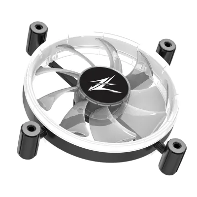 Ventilator Zalman "ZM-LF120", 120mm, 800 - 1300 RPM, EBR Bearing, 43 CFM, 2x inel LED RGB, 4pin PWM, negru, "ZM-LF120" (timbru verde 0.18lei)
