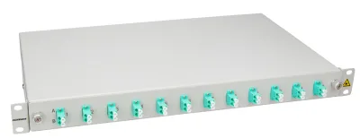 Splicebox, 4 fibre,LC,50/125?m OM3, culisant,19",1UV , ECO