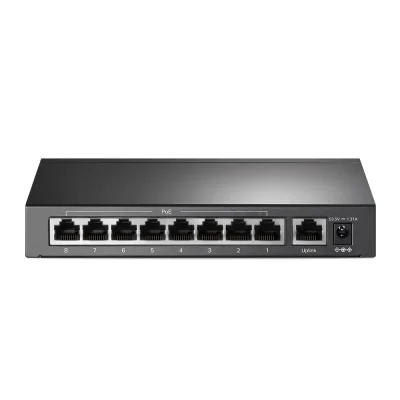 SWITCH PoE TP-LINK  9 porturi 10/100Mbps (8 PoE+), IEEE 802.3af/at, carcasa metalica "TL-SF1009P" (timbru verde 2 lei)