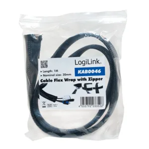 MANSON protectie cabluri LOGILINK, cu fermoar, diametru 20mm, 1m, negru, "KAB0046"