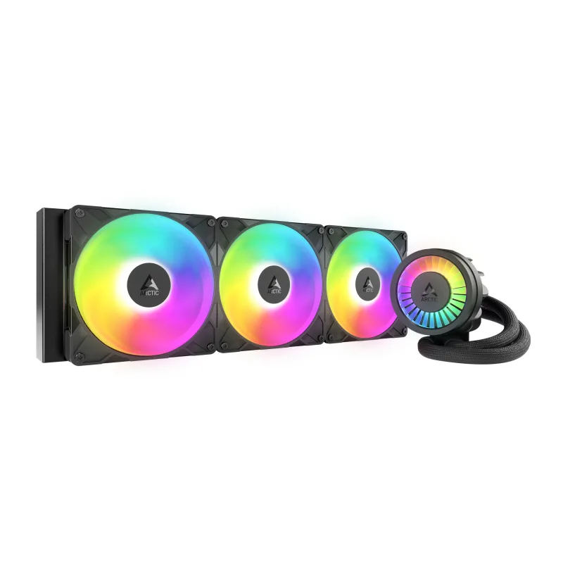 COOLER Arctic "Liquid Freezer III Pro 420 A-RGB", skt. LGA1851, LGA 1700, AM4, AM5, racire cu lichid, 3 x 140mm P14 Pro ARGB, 800 - 2800 RPM, ARGB, negru "ACFRE00185A" (timbru verde 2.00 lei)