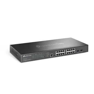 Switch TP-Link cu management Omada 16-Port 2.5G and 2-Port 10GE SFP+ L2+ Managed Switch with 8-Port PoE+ "SG3218XP-M2" (timbru verde 2 lei)